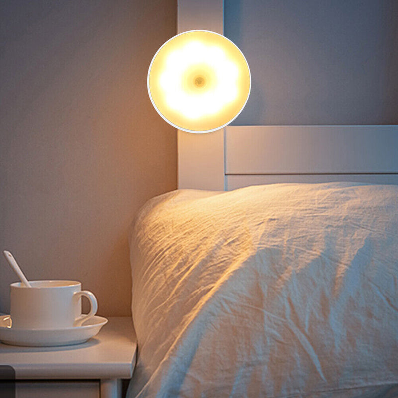 Round LED Night Light Human Body Induction Lamp for Living Room Bedroom Lighting
