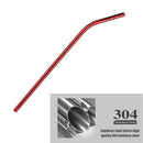 4pcs Reusable Drinking Straws Clean Brush Set Drinks Supplies (Red Bending)