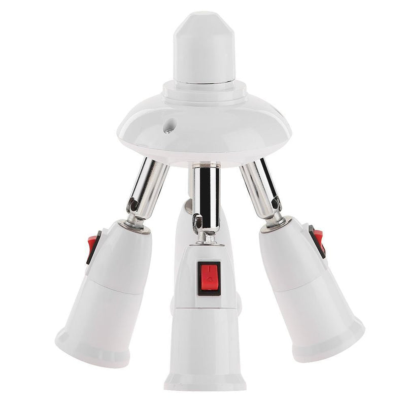 E27 Splitter 4 Heads Lamp Base Adjustable LED Light Holder Adapter Socket Newly