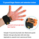 Finger Flexion Extension Training Device Strength Trainer (Black 75 Pound) Newly