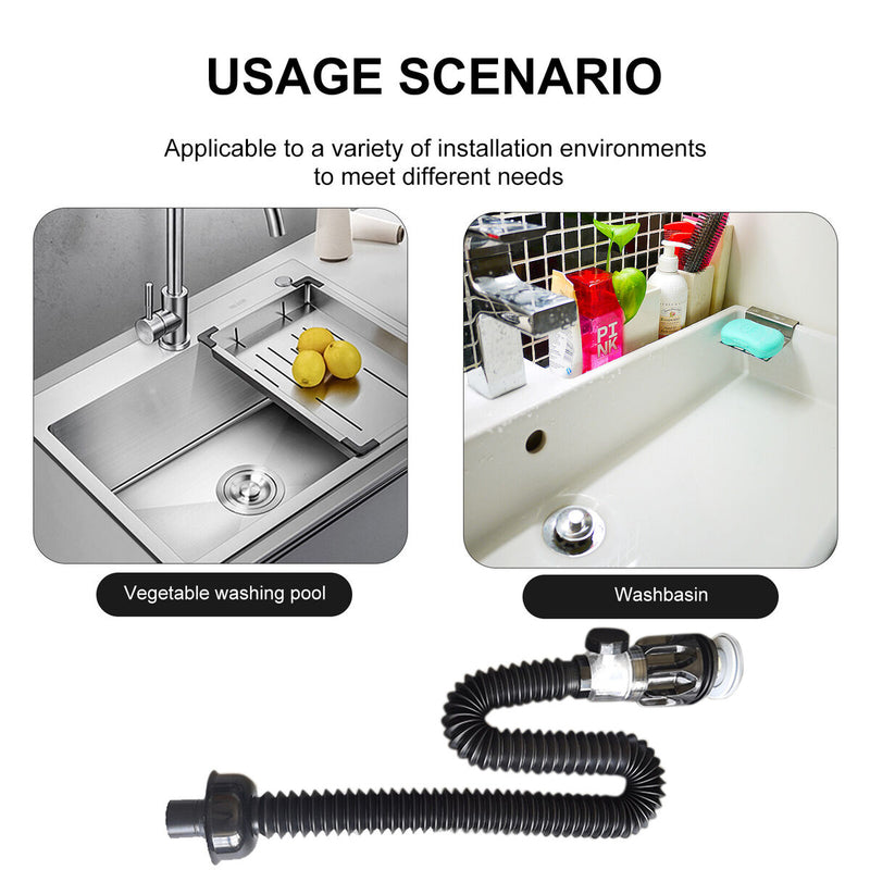 Flexible Deodorant Sink ABS Drain Pipe Horizontal/Vertical Row Suitable Newly