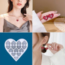 Necklace Earring Moulds Pendant Keychain DIY Heart Shape Valentine's Day Mold