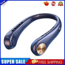 USB 3000mAh LED Digital Display Hanging Neck Fan Summer Air Cooling (Blue)