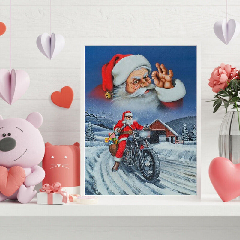 Frameless Oil Paint By Numbers DIY Santa Claus Present Picture Craft for Room