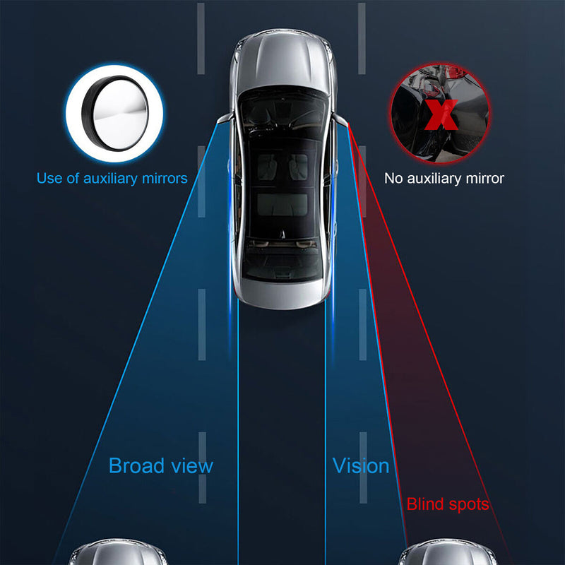 Azazaza Blind Angle Mirror, 2pcs HD Car Blind Angle Mirror 360 Degree Rota