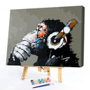 Painting By Numbers DIY Music Monkey Hand Painted Canvas Oil Art Picture Kit
