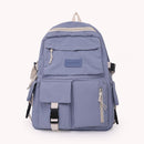 #A Large Capacity Backpack Simple Canvas Hit Color Student School Bookbag Rucksa