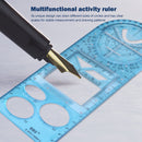Multifunctional Geometric Ruler Craft Drawing Ruler - High School (Blue) Newly