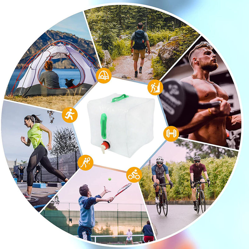 Folding Bucket Water Bag - Durable & BPA Free Material Bag with Double Handles