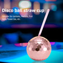 #A 600ml Disco Mirror Ball Cups Cocktail Cup with Straw Nightclub Party Wine Gla