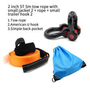 5m 5 Tons Heavy Duty Car Recovery Tow Strap Towing Rope with 2 Tow Hooks