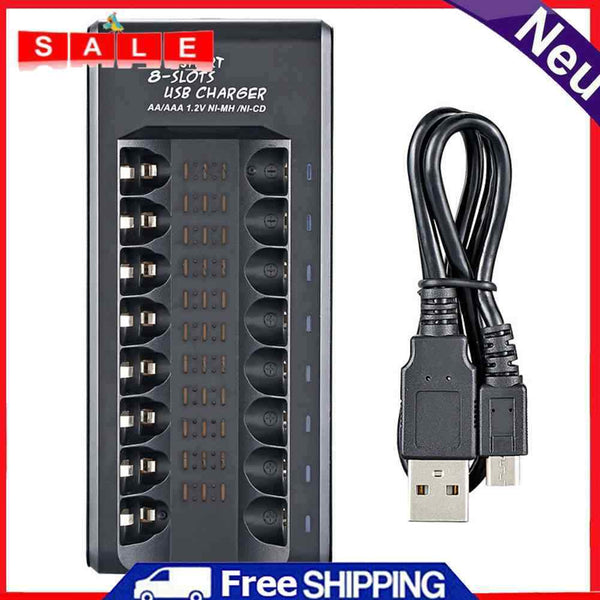 1.2V 8 Battery Charger Independent Slots USB Charger for Electric