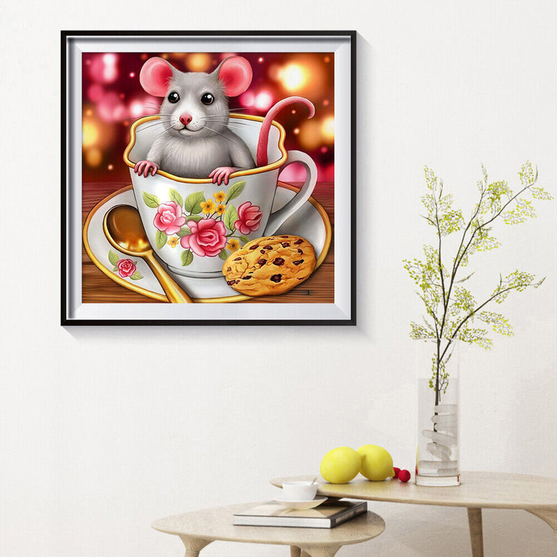 Full Round 5D DIY Diamond Painting Embroidery Cross Stitch Home Decor Mouse Cup
