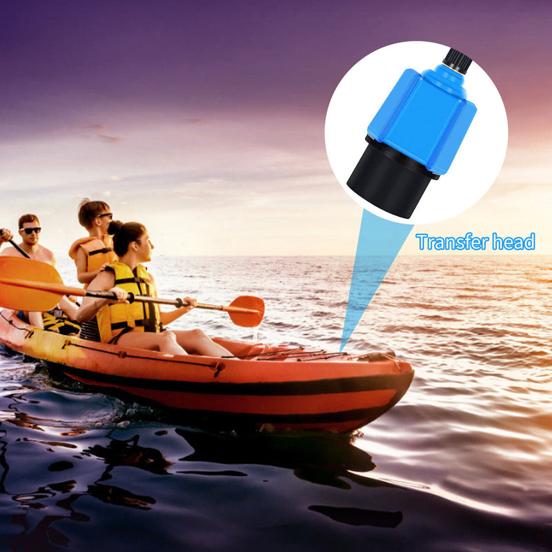 Paddle Board Valve Adapter Kayak Air Pump Converter with 4 Nozzles (Blue)