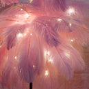 Remote Control Feather Tree Lights Bedside Bedroom Decor Table Lamp (Pink) Newly