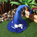 Halloween Party Felt Witch Hat Adjustable Party Witch Hat Prop (Blue) Newly