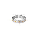 For Women Trendy Fashion Adjustable Rings Opening Ring Jewelry Daisy Flower