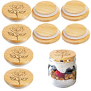 Bamboo Mason Jar Lids Reusable for Regular Mouth 68MM Tops Set 8 Packs