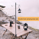 Camping Lamp Pole Ground Desktop Fixing Lantern Holder (Black Double-Hook) Newly
