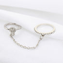 Men Alloy Party Jewelry Chain Rings Multi-layer Punk Rings Open Finger Rings