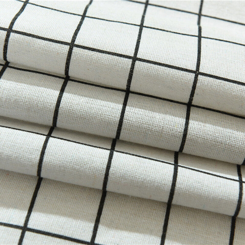 Short Curtain Shading Curtains Home Decor for Window Screen (White Grid)