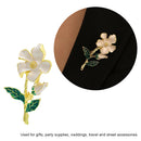 Alloy Gardenia Brooch Suit Shirt Collar Luxury Spike Design Pins for Women