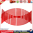 16pcs 18 inch Reflective Car Motorcycle Wheel Rim Stripe Stickers (Red) Newly