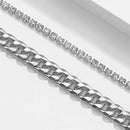 Jewelry Adjustable Chunky Chain Diamond Anklet Layered Accessory Cuban Link