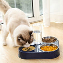 Cat Drinking 3 in 1 Dog Feeder Bowl Stainless Steel Automatic Water Bottle