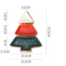 Tableware Christmas Tree Shape Ceramic Dish Dessert Fruit Plate Snack Plate