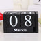 Wooden Perpetual Calendar Block Planner Permanent Desktop Home T7T8 Decor` Y1G2