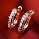 Elegant Crystal Stud Earrings Rhinestone Ear Clip for Women Wedding Jewelry Gift