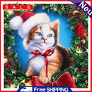 Christmas Cat Oil Paint By Numbers Kits Canvas DIY Picture Hand Painted Wall Art