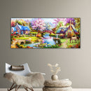 Woods Hut Waters Oil Paint By Numbers DIY Canvas Wall Picture Craft Home De