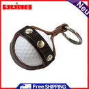 Outdoor Golf Protective Ball Cover Cowhide Leather Golf Training Ball Bag Holder