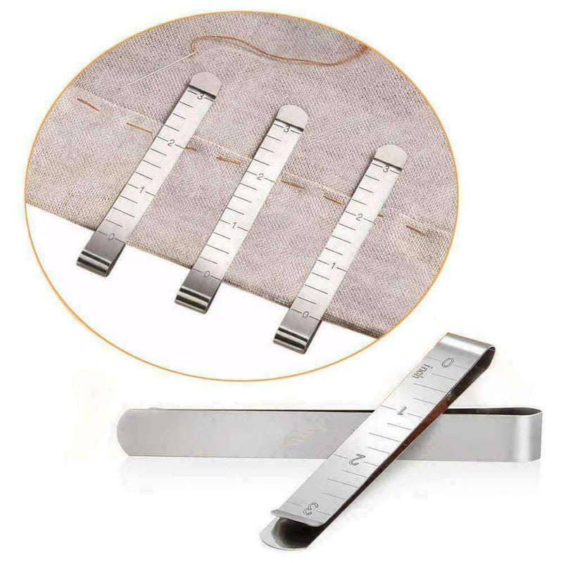 Sewing Clips Steel Hemming Clips Measurement Ruler X9M1 Quilting Tool F7Q8