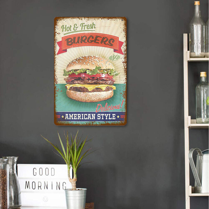 Metal Tin Sign Plaque Wall Still Life Posters Iron Painting for Bar (B)