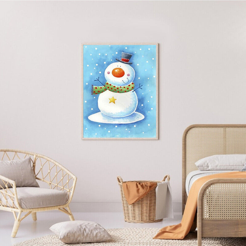 5D DIY Full Round Drill Diamond Paint Snowman Mosaic Rhinestone Drawing Picture