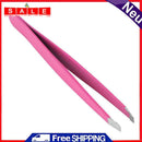 affeco Pro Oblique eyebrow tweezers stainless steel eyebrow correction (Rose red