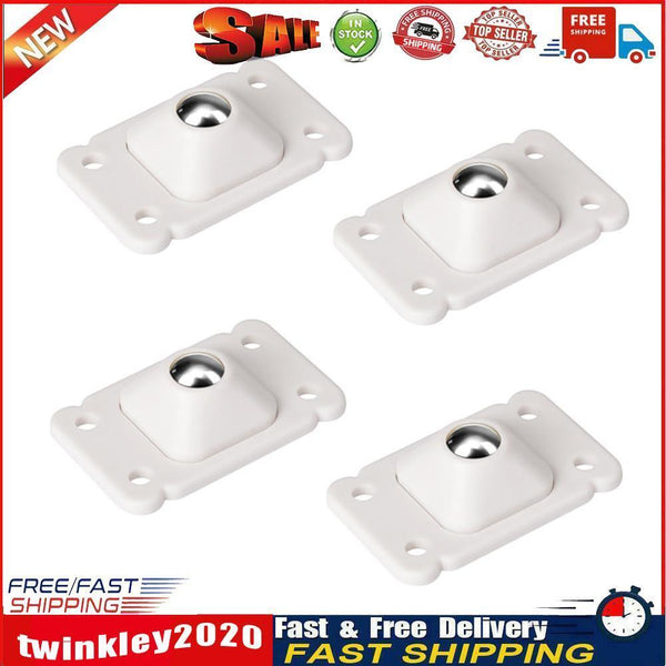 4pcs Stainless Steel Self-Adhesive Universal Pulley Caster Pulleys (White) Newly