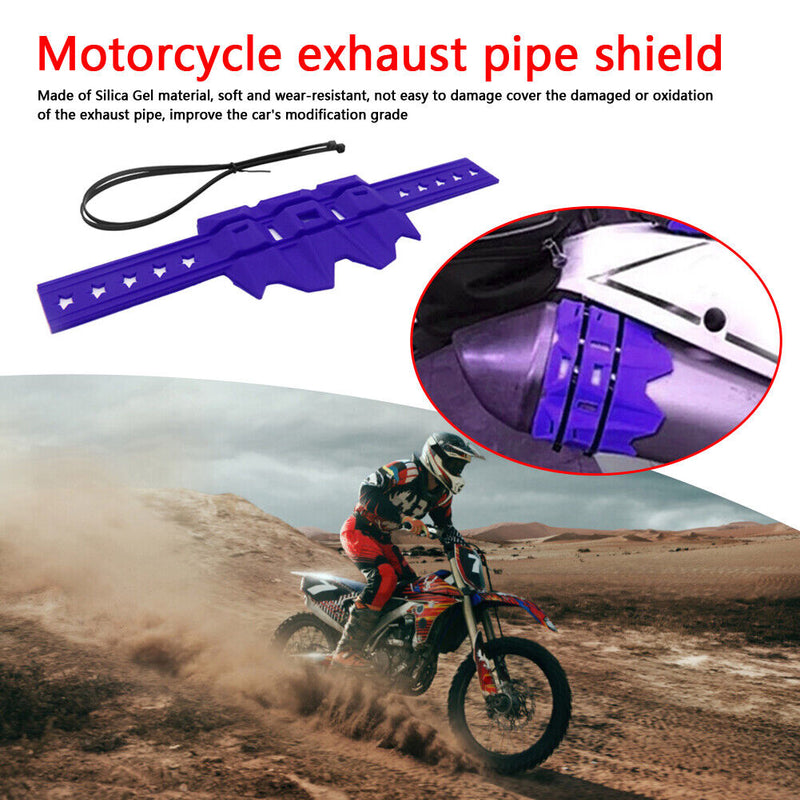 Universal Silicone Motorcycle Silencer Round Oval Exhaust Protector (Green)