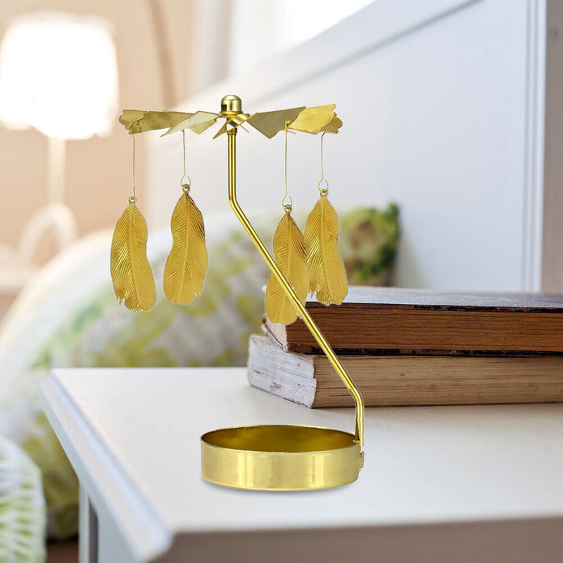 Spinnin Carrousel Candle Holder Wrought Metal Lighting Candlestick Art Ornament