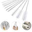 10pcs Nylon Tube Straw Brushes Set Glasses Keyboards Cleaning Brush (White)