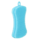 Silicone Dish Washing Brush Pot Pan Kitchen Cleaner Sponge Scrubber (Blue) Newly