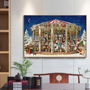 Handmade Canvas Mosaic Merry-Go-Round Full Diamond Painting Point Drill Craft