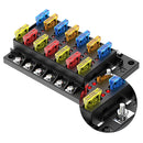 32V DC 12-Way Fuse Box Dual-Use Cover Blade Fuse Block Holder for Car Boat Newly
