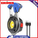 Multifunction COB LED Flashlight Camping Screwdriver Keychain Lamp (Blue)