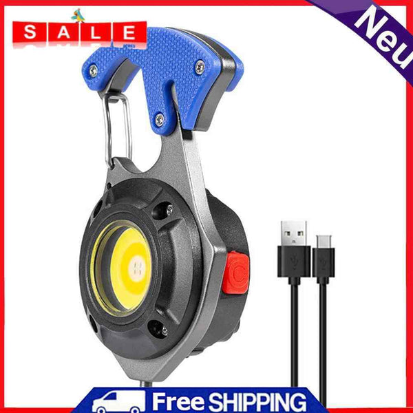 Multifunction COB LED Flashlight Camping Screwdriver Keychain Lamp (Blue)