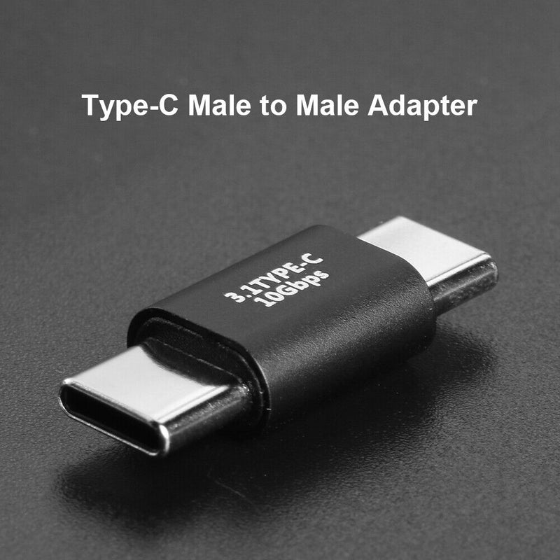 USB Type C to USB Type C Adapter 10Gbps 100W PD Male to Male Converter