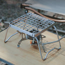 Folding Backpacking Camping Stove Oven Campfire Grill Rack Barbecue Accessories
